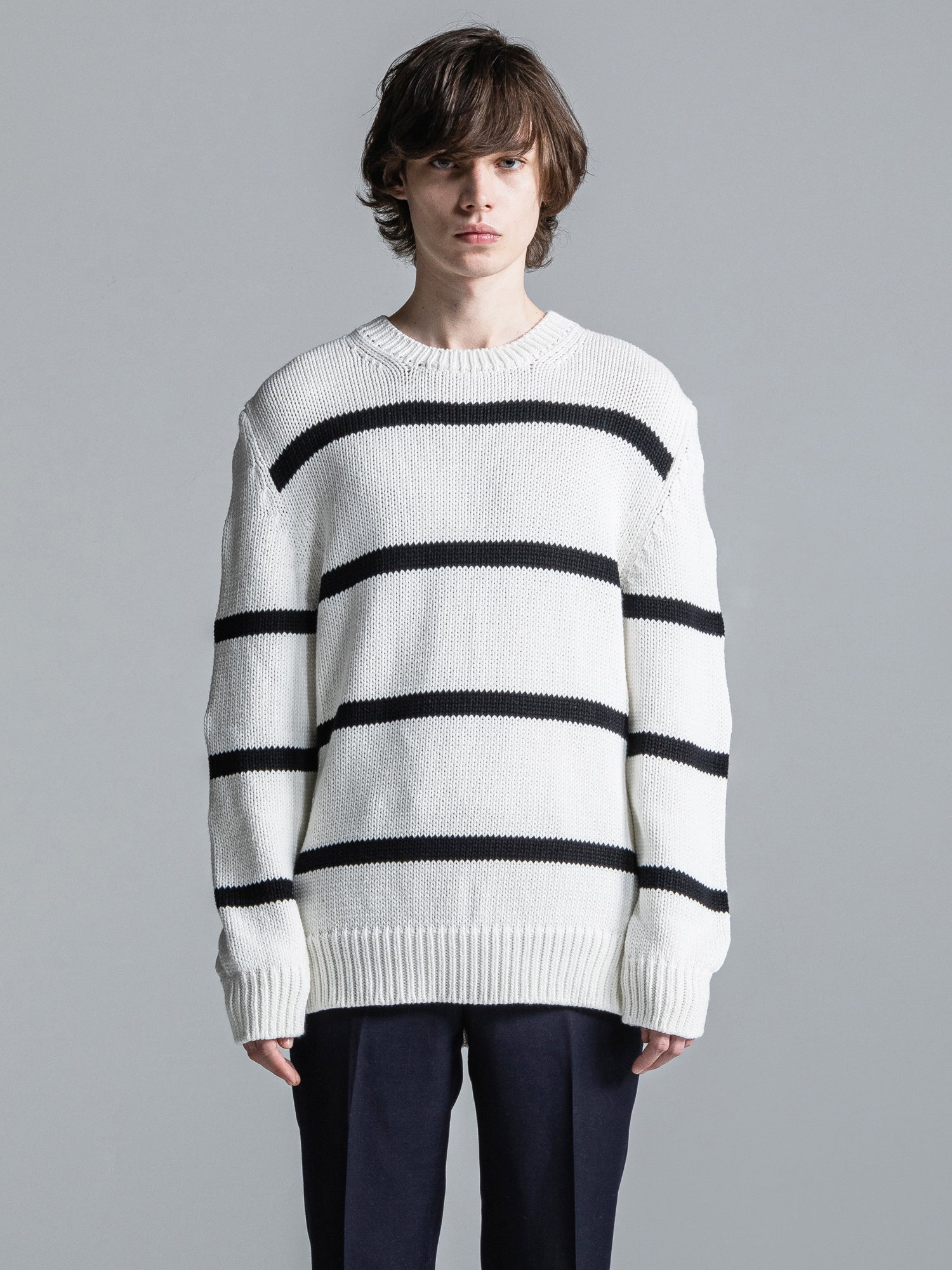 3GG WIDE BORDER CREW NECK KNIT [2023A/W] – LITHIUM ONLINE STORE