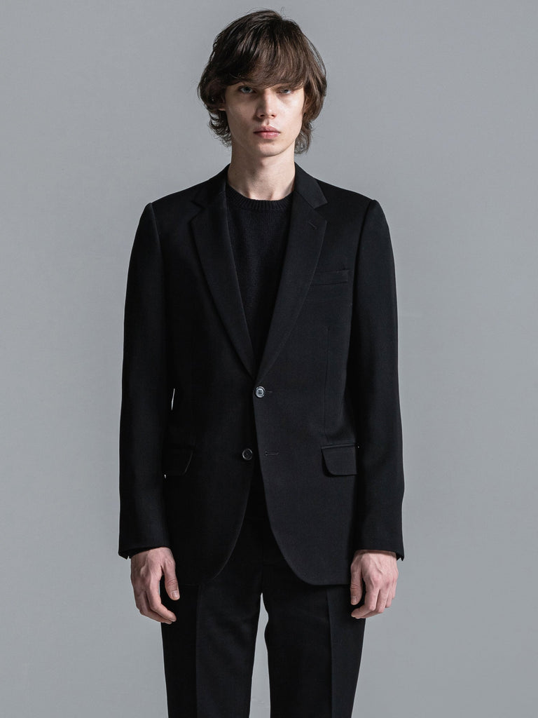 SUPER 120'S ULTRA BLACK WOOL NOTCHED MIDDLE 2B JACKET [2024S/S ...