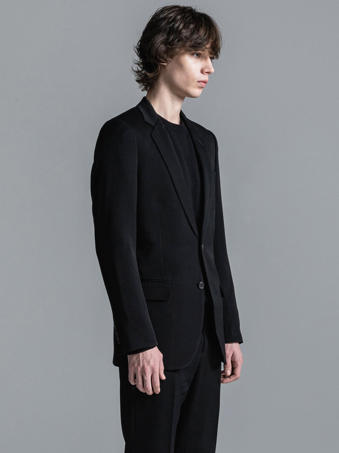 SUPER 120’S ULTRA BLACK WOOL NOTCHED MIDDLE 2B JACKET [2024S/S]