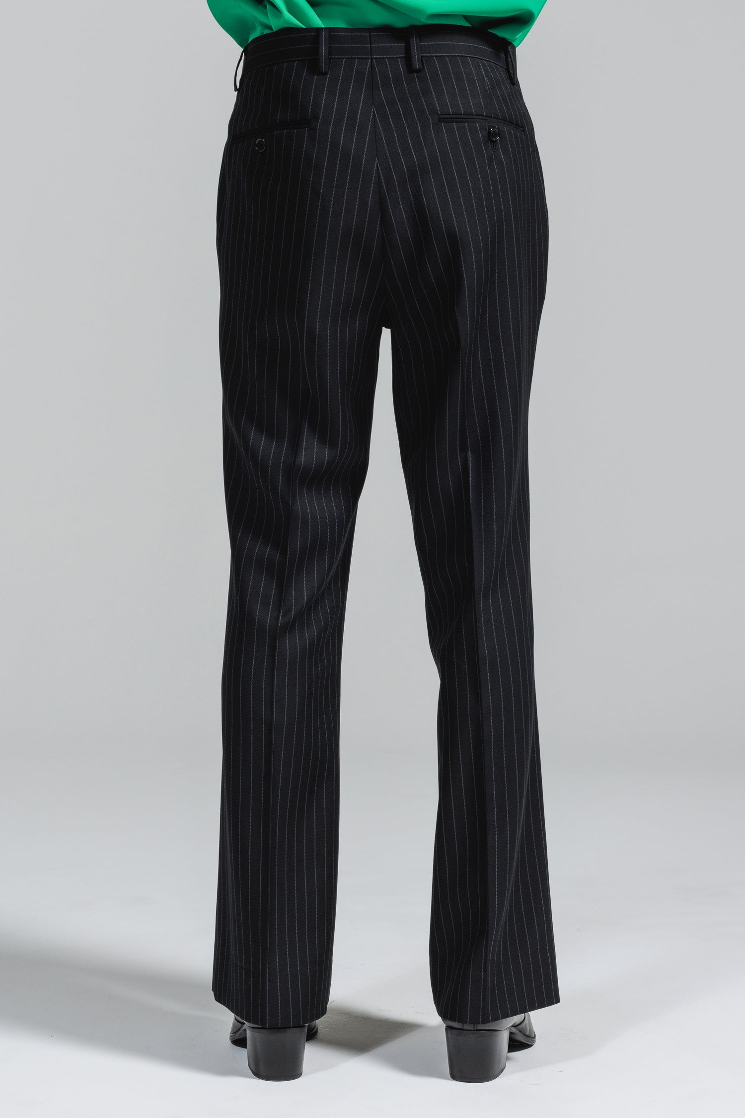 予約商品] PIN-STRIPE WOOL FLARE TROUSERS [2025A/W] – LITHIUM