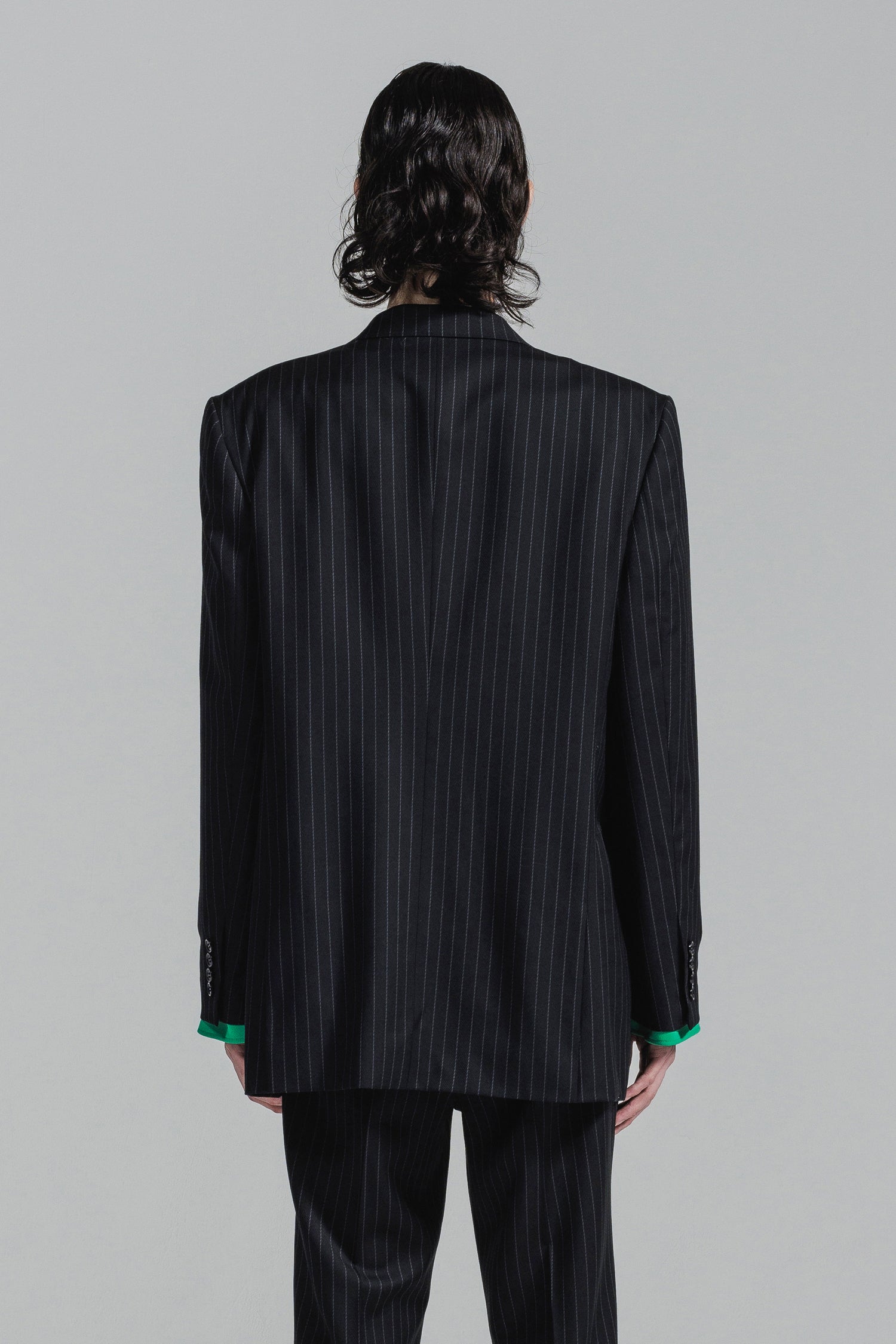 PINSTRIPE WOOL DOUBLE BREASTED 6B JACKET [2026S/S] – LITHIUM