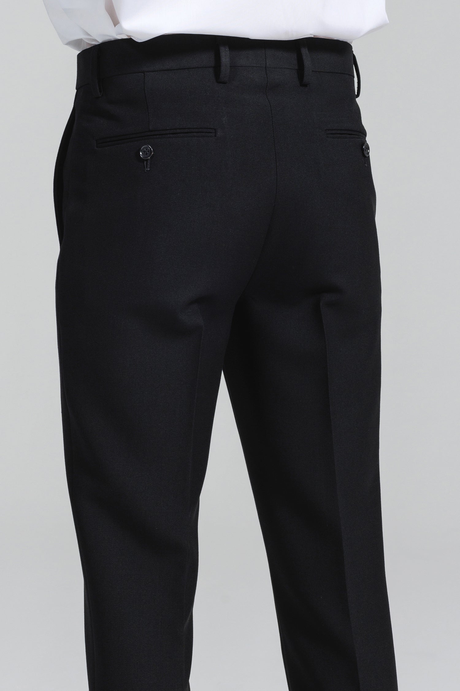 スーツ SUPER120S U-BLACK TROUSERS-SLIM STRAIGHT 予約商品] SUPER 120'S ULTRA-BLACK DOESKIN WOOL TROUSERS