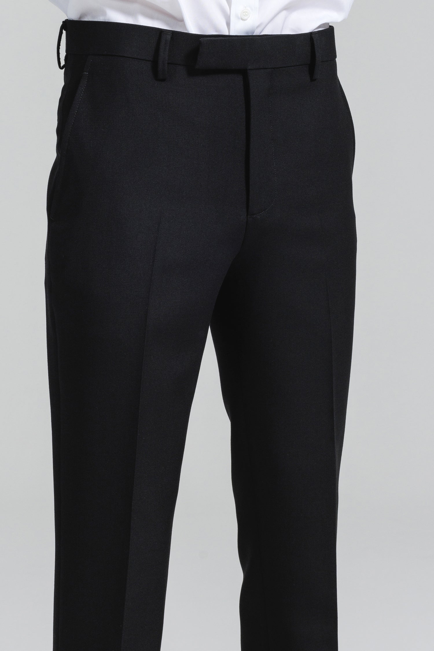 スーツ SUPER120S U-BLACK TROUSERS-SLIM STRAIGHT 予約商品] SUPER 120'S ULTRA-BLACK DOESKIN WOOL TROUSERS
