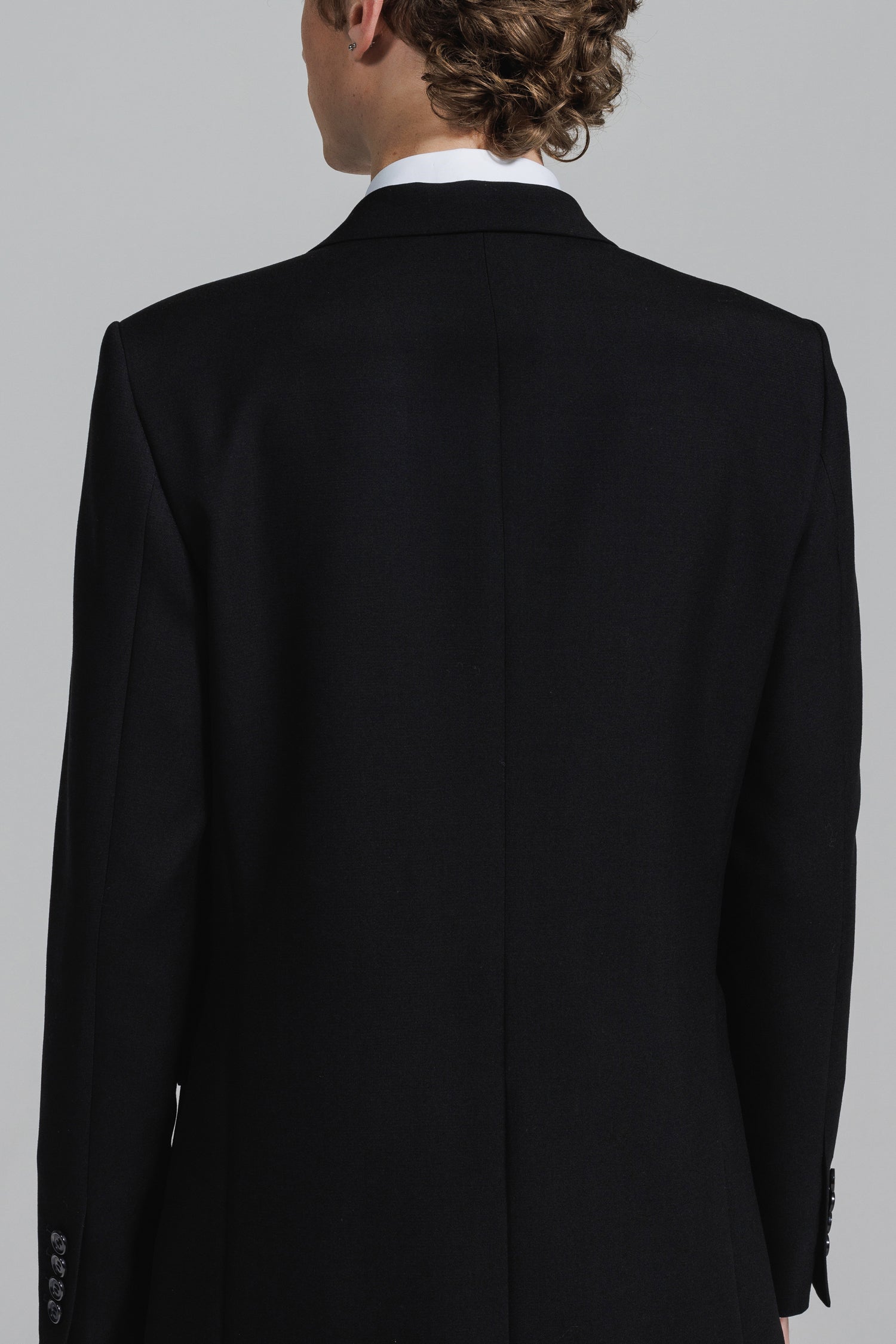 SUPER 120’S ULTRA BLACK DOESKIN WOOL NOTCHED MIDDLE 2B JACKET [2024A/W]