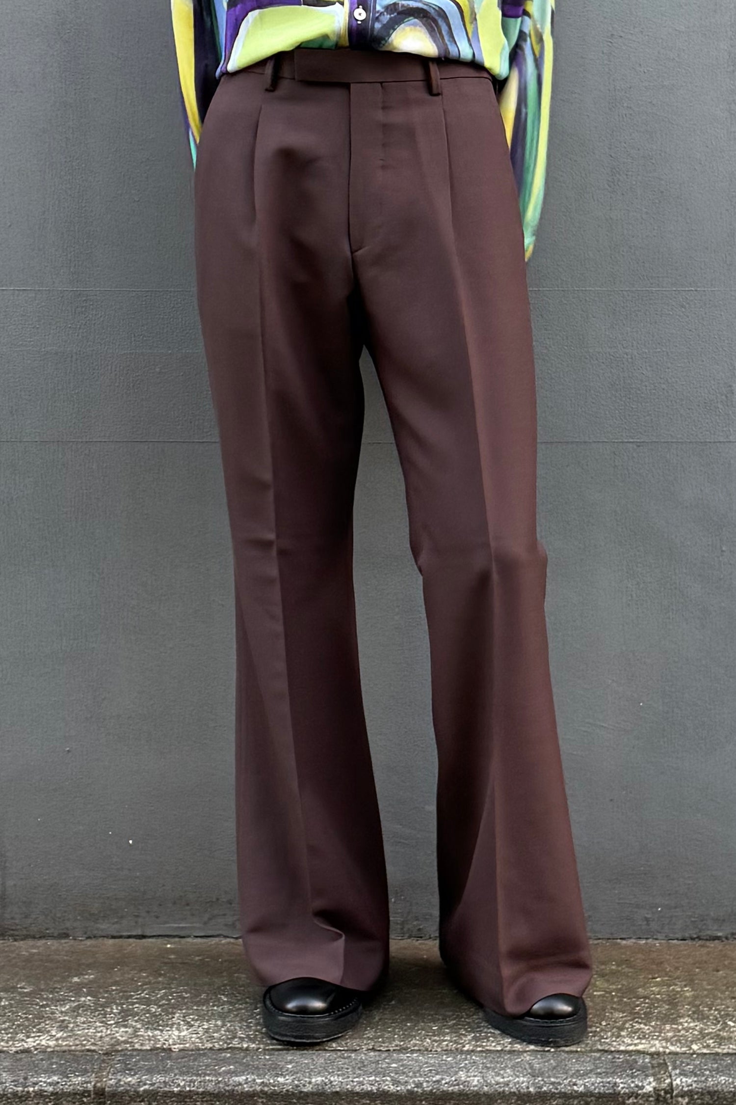 SUPER 120'S DOESKIN WOOL SUPERFLARE TROUSERS [2026S/S] – LITHIUM