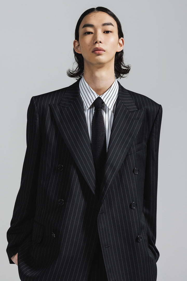 [予約商品] PIN-STRIPE WOOL W-BREASTED 6B JACKET [2025A/W]