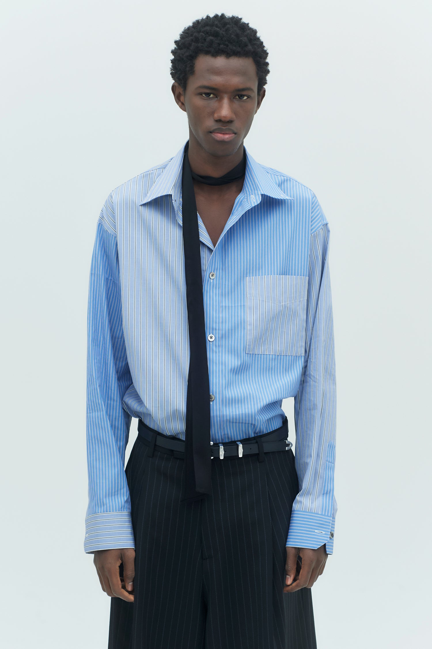 ★新品未使用★TODAYFUL Stripe Over Shirts サックス TODAYFUL（トゥデイフル）の「TODAYFUL(トゥデイフル) 