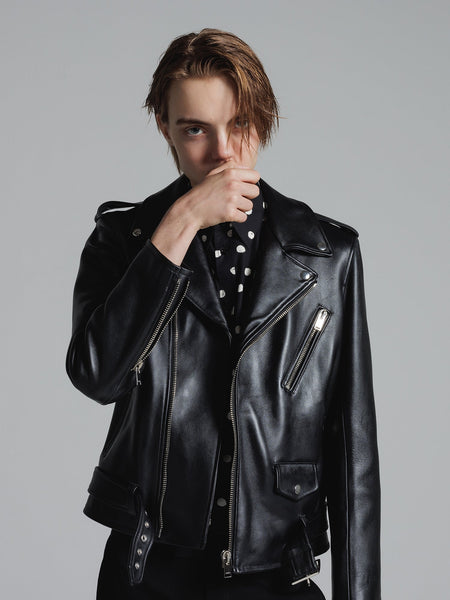 LAMB LEATHER W-RIDERS JACKET [2023A/W] – LITHIUM