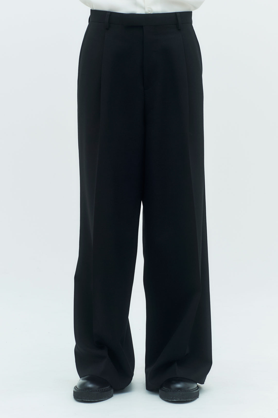 [予約商品] SUPER 120’S DOESKIN WOOL WIDE BAGGY TROUSERS [2026A/W]