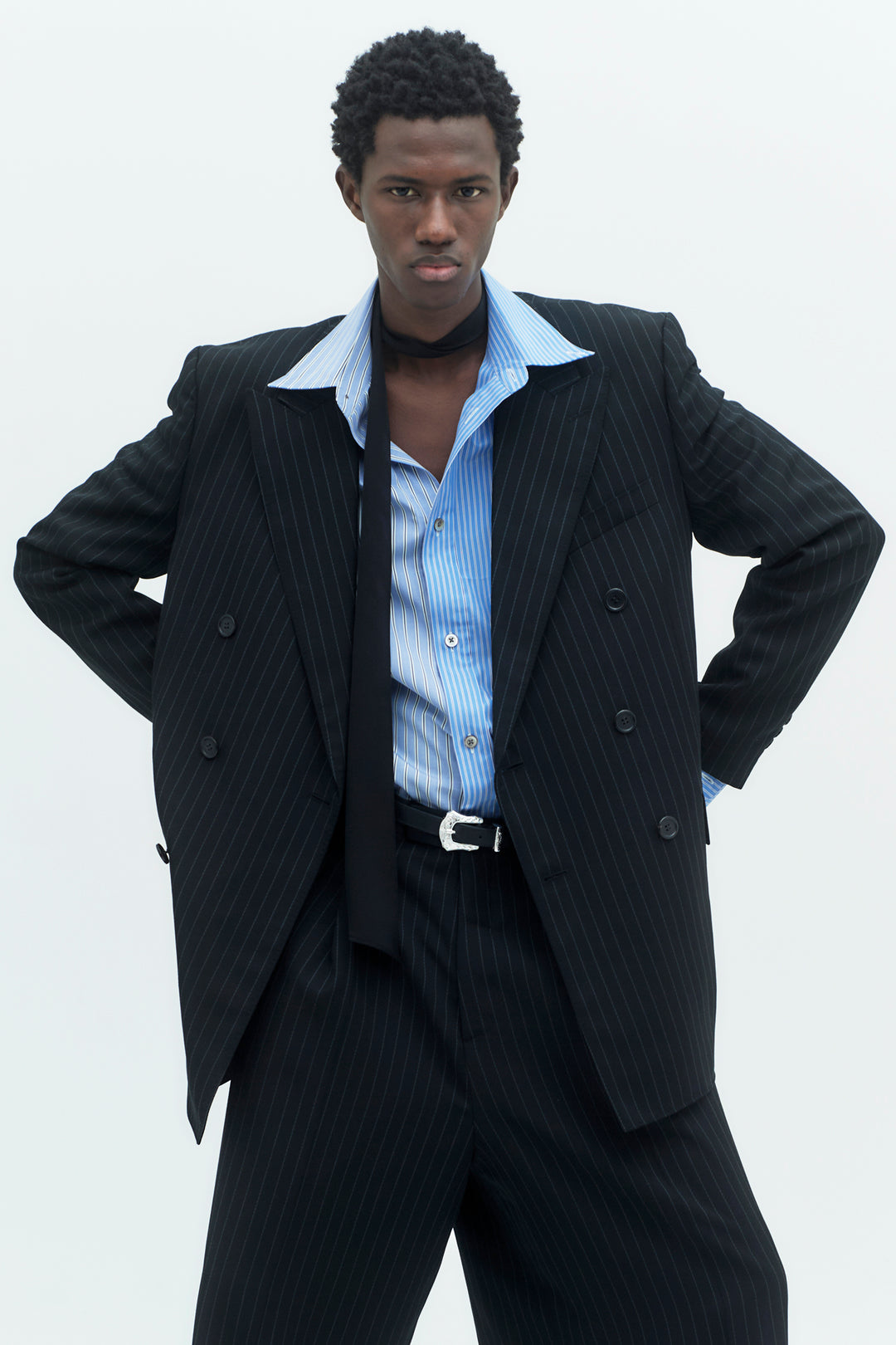 PINSTRIPE WOOL DOUBLE BREASTED 6B JACKET [2026S/S]