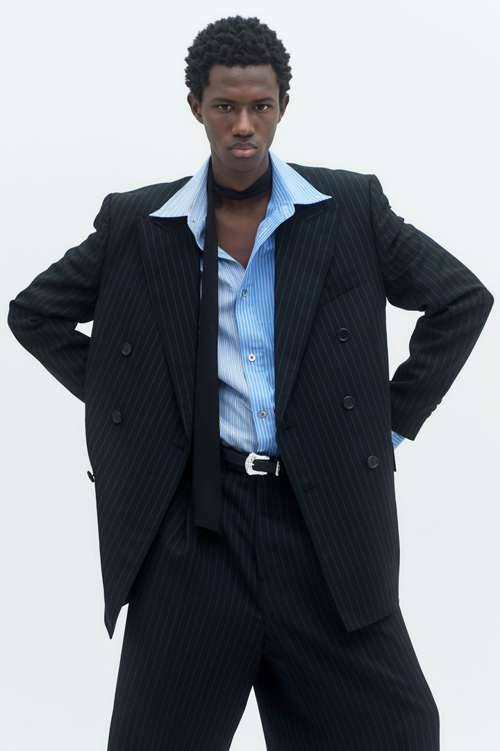 PINSTRIPE WOOL DOUBLE BREASTED 6B JACKET [2026S/S]
