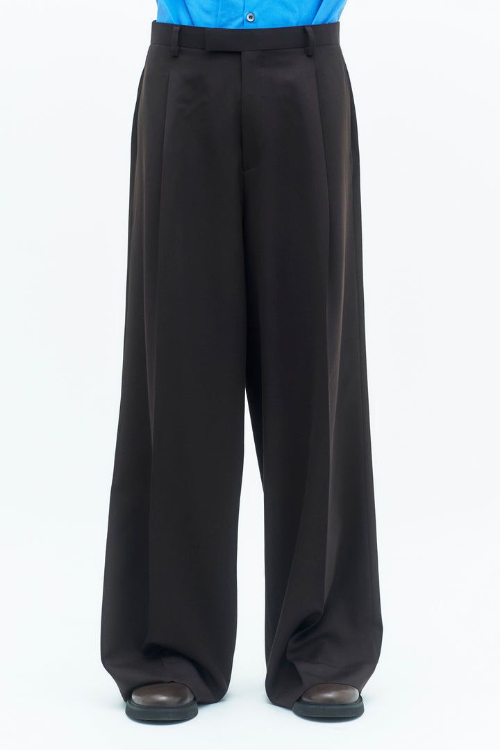 [予約商品] SUPER 120’S DOESKIN WOOL WIDE BAGGY TROUSERS [2026A/W]