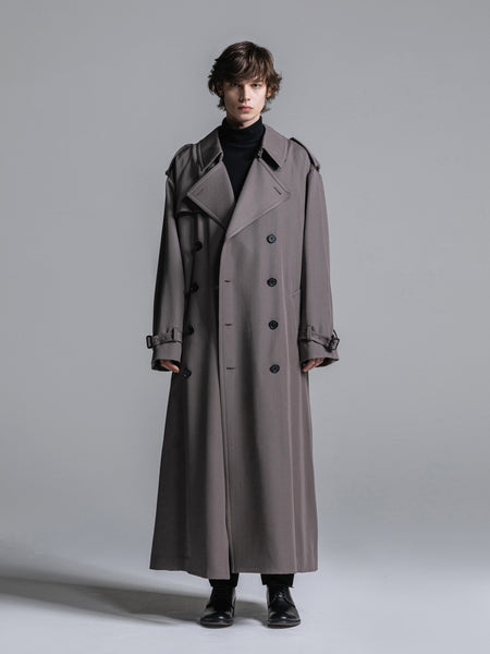 予約商品] WOOL GABARDINE OVERSIZED MAXI TRENCH COAT [2023A/W