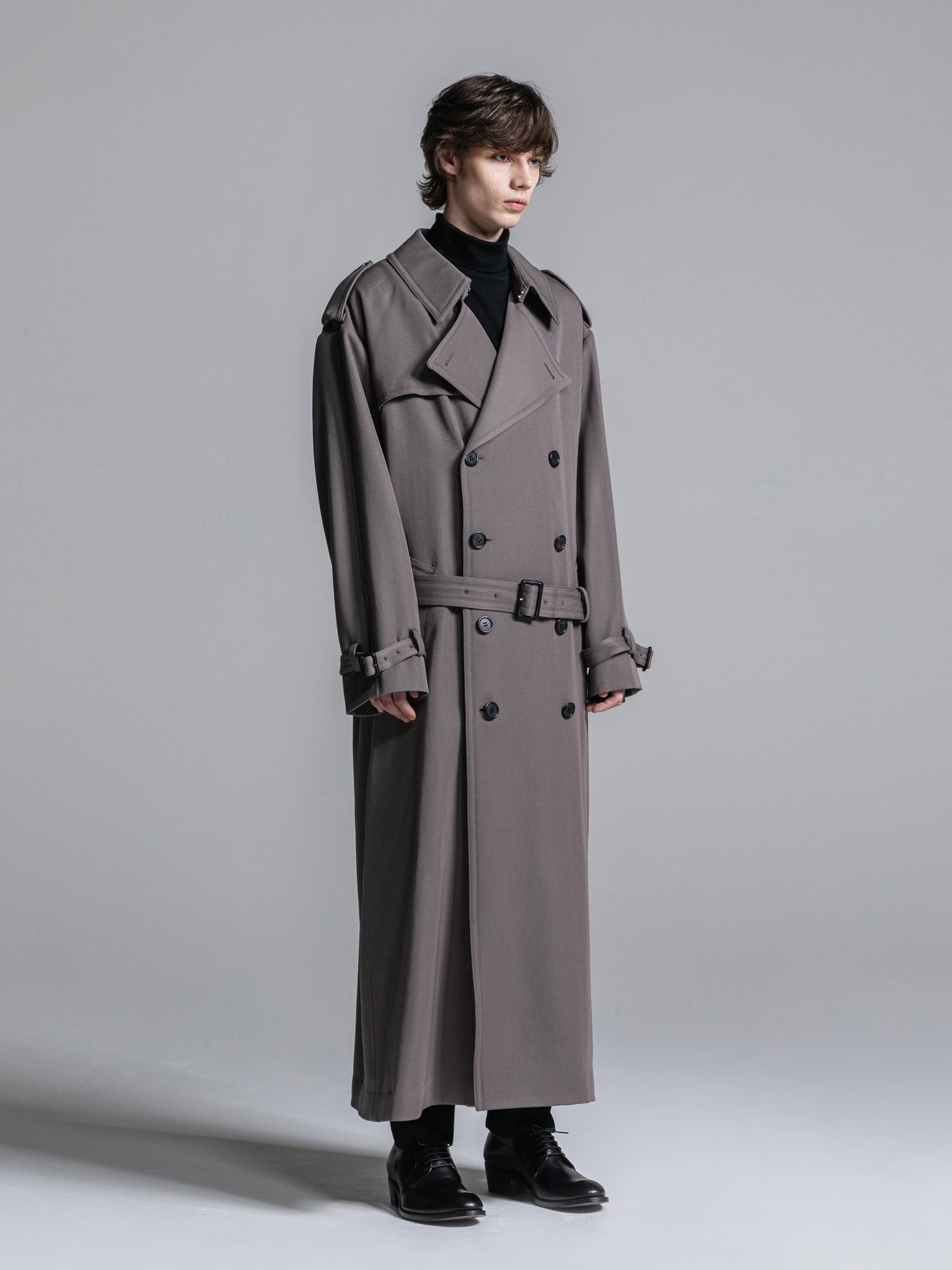 WOOL GABARDINE OVERSIZED MAXI TRENCH COAT [2024A/W] – LITHIUM ONLINE STORE