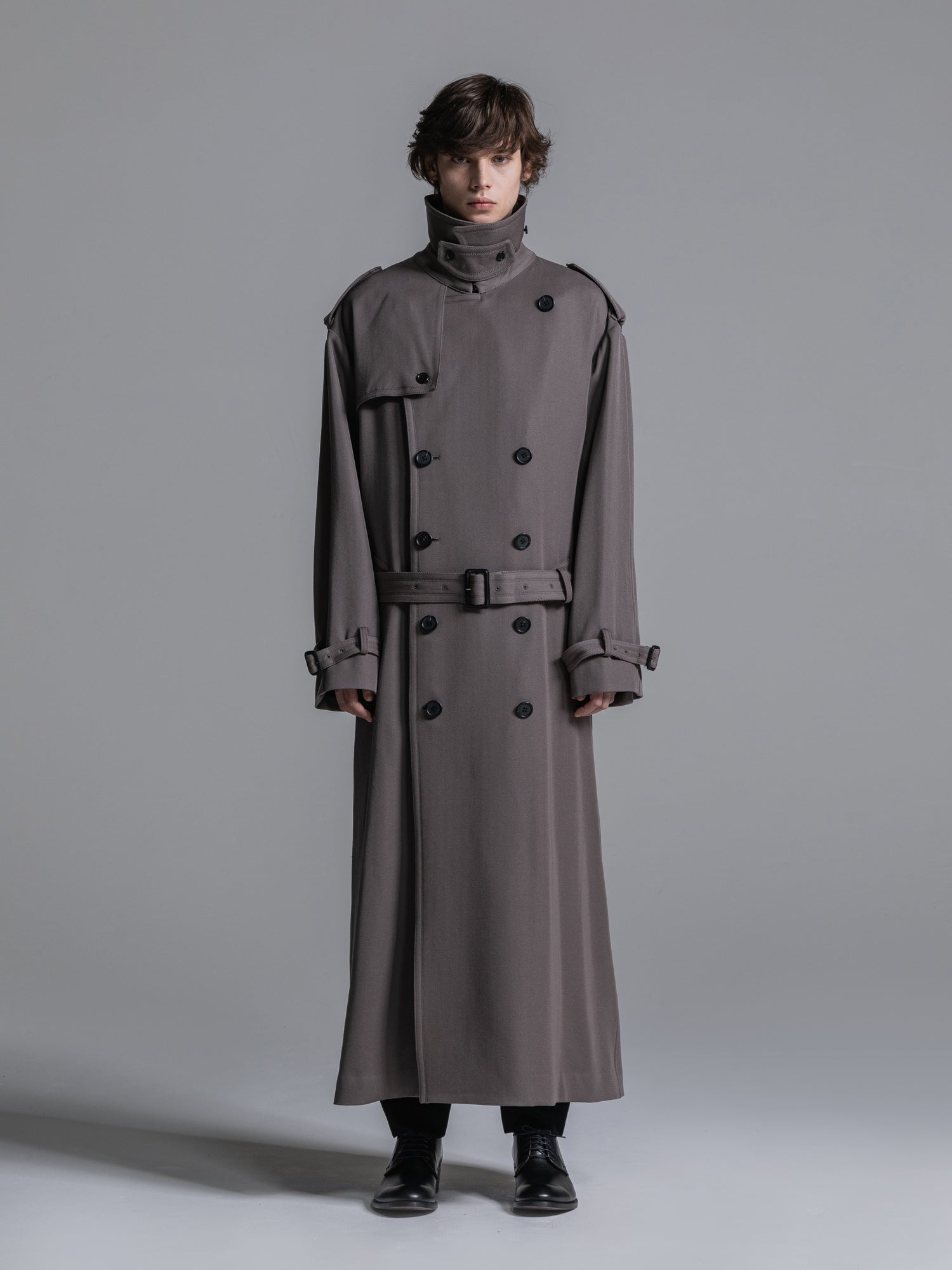 WOOL GABARDINE OVERSIZED MAXI TRENCH COAT [2024A/W] – LITHIUM ONLINE STORE