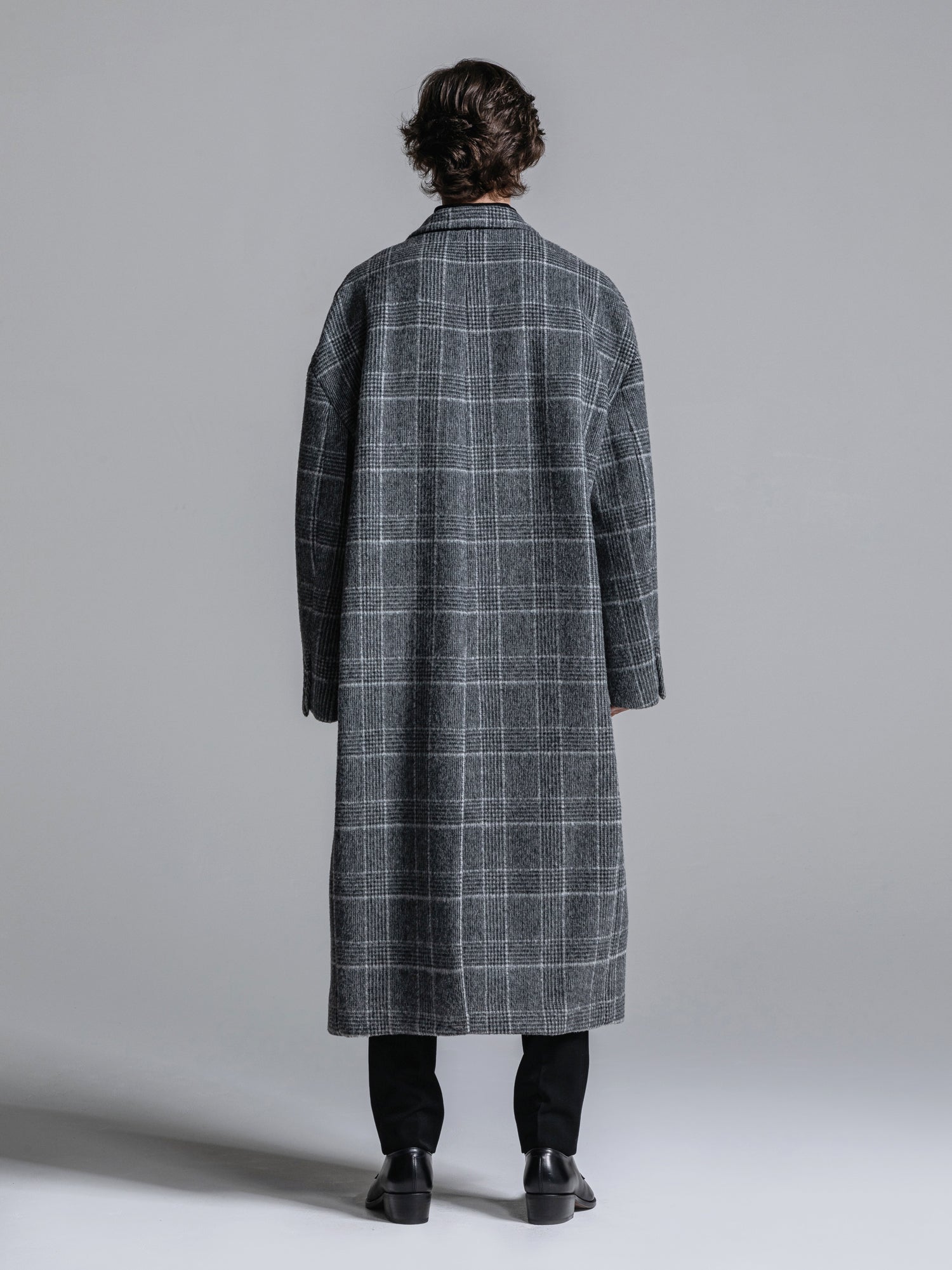 予約商品] GLEN CHECK WOOL OVERSIZED COCOON CHESTERFIELD COAT