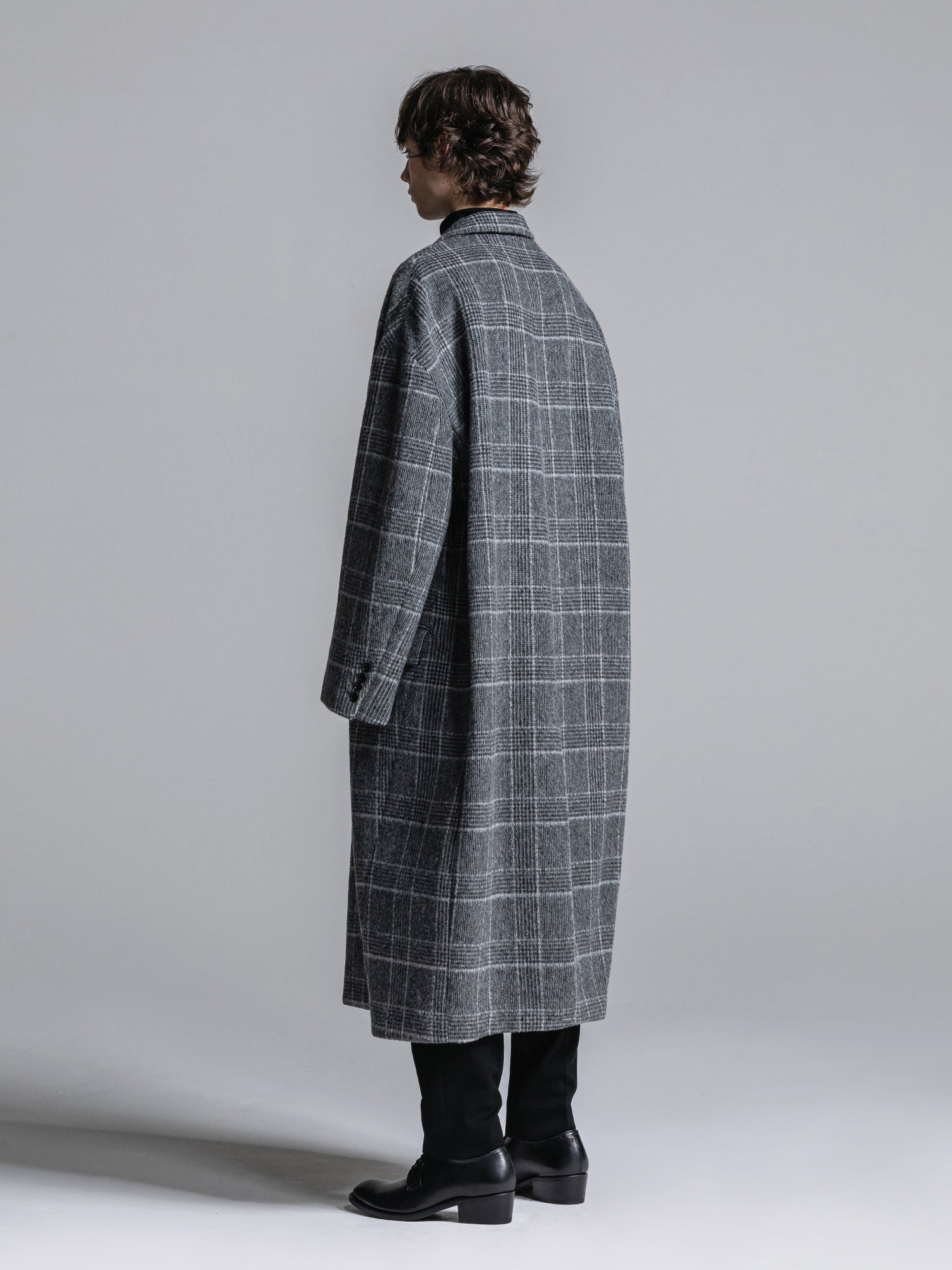GLEN CHECK WOOL OVERSIZED COCOON CHESTERFIELD COAT [2025A/W