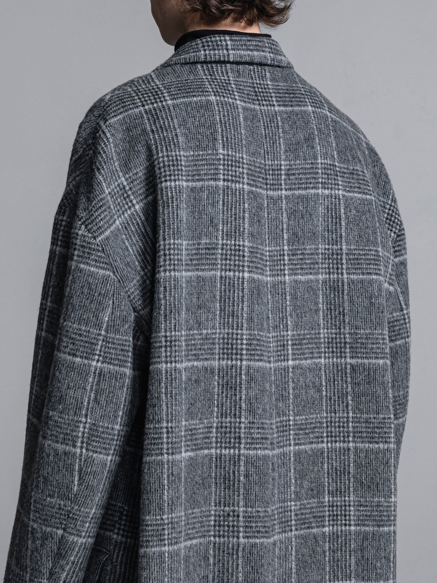 GLEN CHECK WOOL OVERSIZED COCOON CHESTERFIELD COAT [2024A/W
