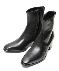 SIDE-ZIP LEATHER HEEL BOOTS [2023A/W]