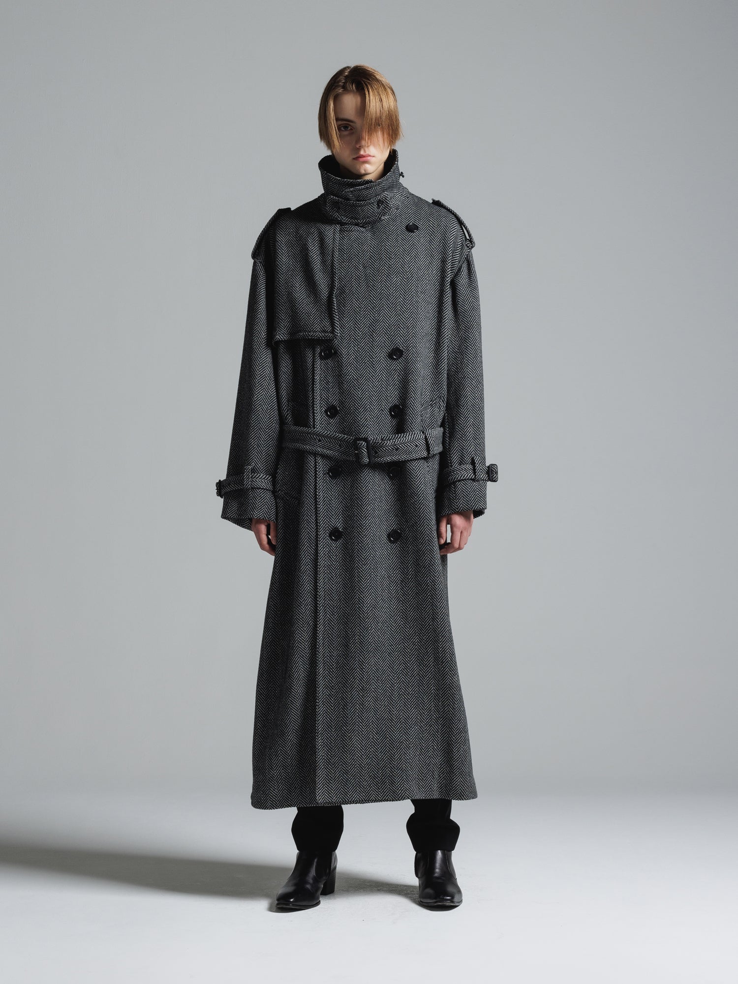 CERRUTI TWEED OVERSIZED MAXI TRENCH COAT [2023A/W] – LITHIUM 