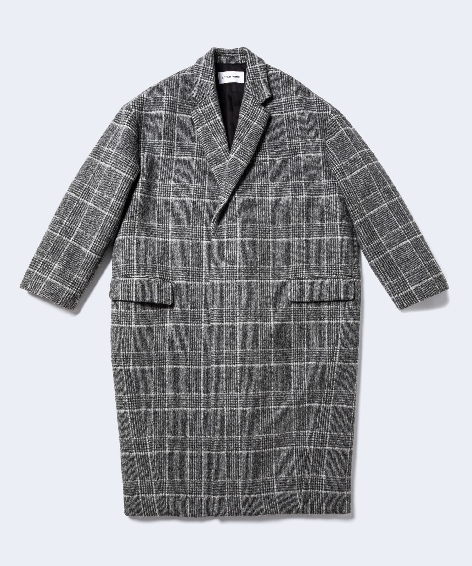 予約商品] GLEN CHECK WOOL OVERSIZED COCOON CHESTERFIELD COAT